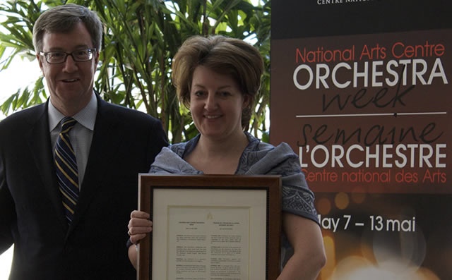 Ottawa Mayor Jim Watson with Rosemary Thompson, Director of Communications at the NAC | Marnie Richardson